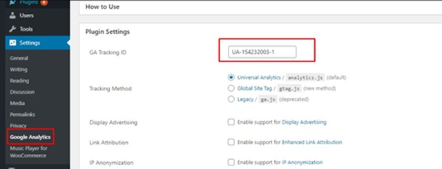 Cài đặt Google Analytics bằng plugin
