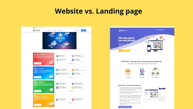 Landing page và website